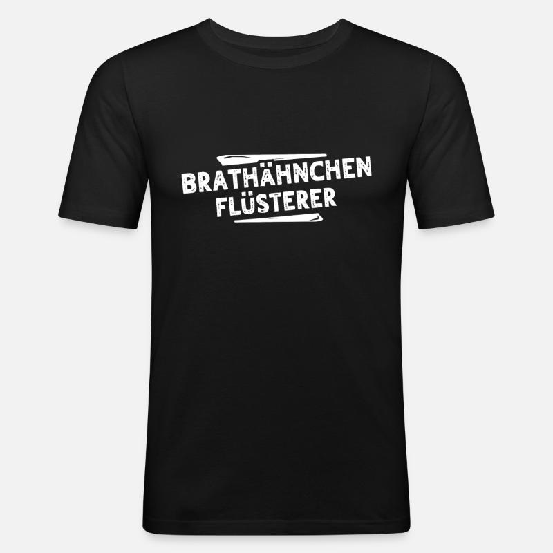 Brathähnchen - Männer Slim Fit T-Shirt - Schwarz