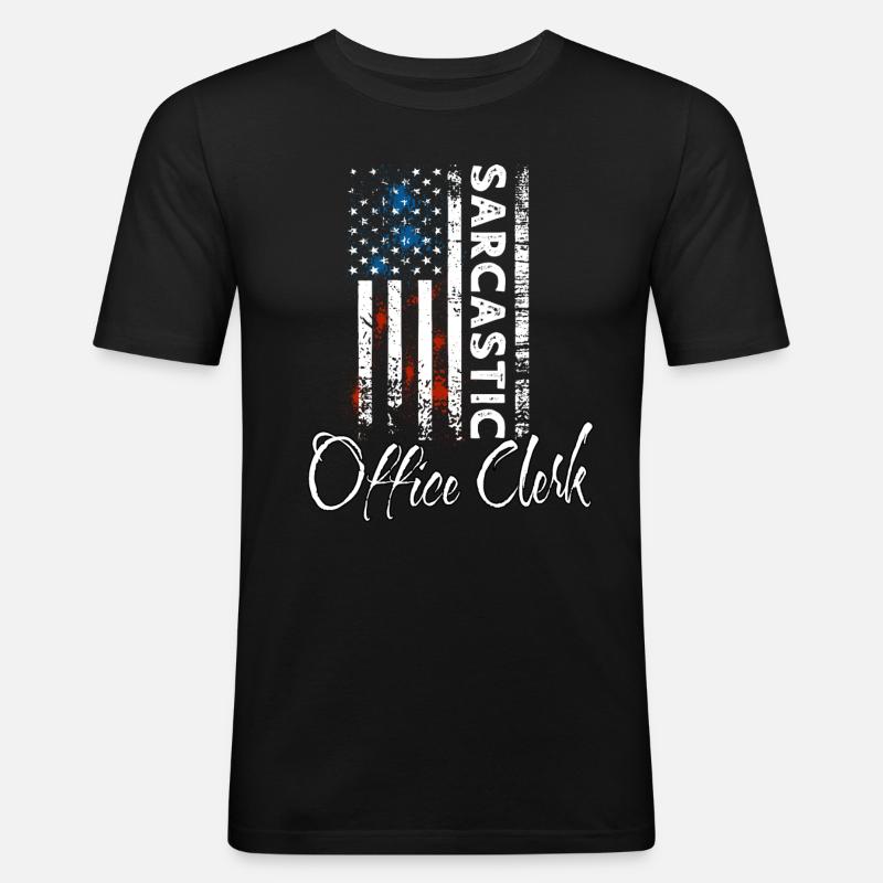 Sarcastic office worker - Men's Slim Fit T-Shirt - black
