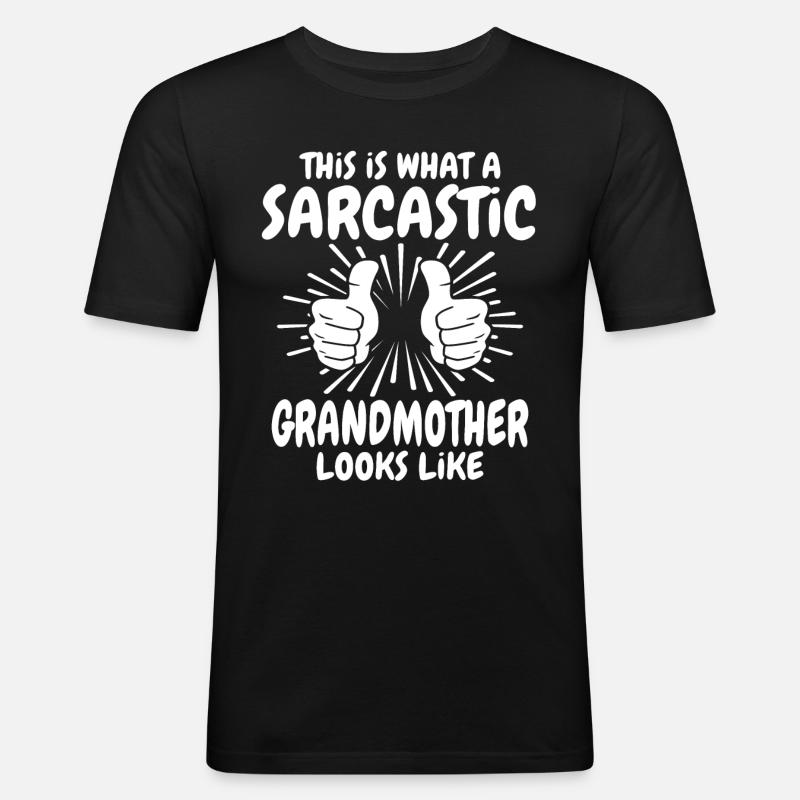Sarkastische Grossmutter - Männer Slim Fit T-Shirt - Schwarz