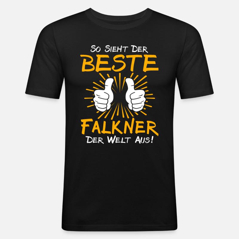 Falkner Geschenkidee - Männer Slim Fit T-Shirt - Schwarz
