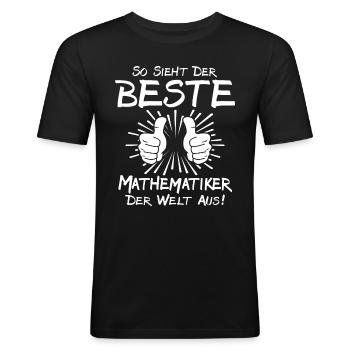 Best Mathematician - Men's Slim Fit T-Shirt - black - Front - Nik (191cm)