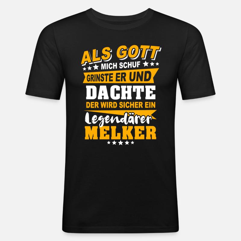 Melker Sprüche - Männer Slim Fit T-Shirt - Schwarz