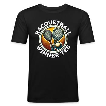 Joueur de racquetball - T-shirt près du corps Homme - noir - Devant - Nik (191cm)