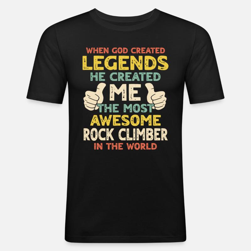 Kletterer - Männer Slim Fit T-Shirt - Schwarz