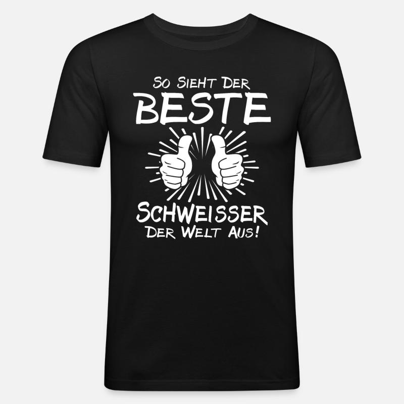 Bester Schweisser - Männer Slim Fit T-Shirt - Schwarz