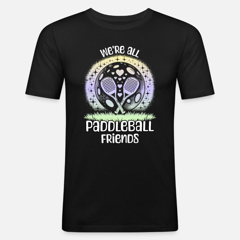 Paddleball Sprüche - Männer Slim Fit T-Shirt - Schwarz