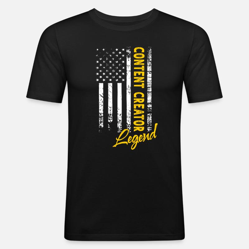 Content Creator Legende - Männer Slim Fit T-Shirt - Schwarz