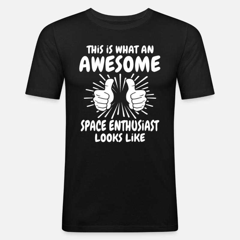 Passionné de l’espace - T-shirt près du corps Homme - noir