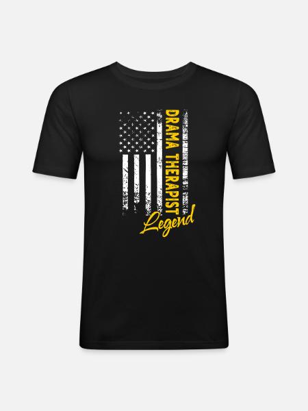 Dramatherapeut Legende - Männer Slim Fit T-Shirt - Schwarz