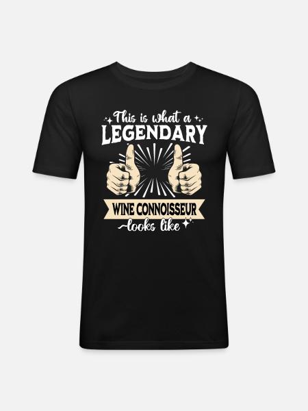 Legendary wine connoisseur - Men's Slim Fit T-Shirt - black