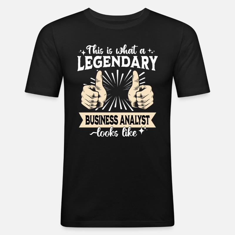 Legendärer Geschäftsanalyst - Männer Slim Fit T-Shirt - Schwarz