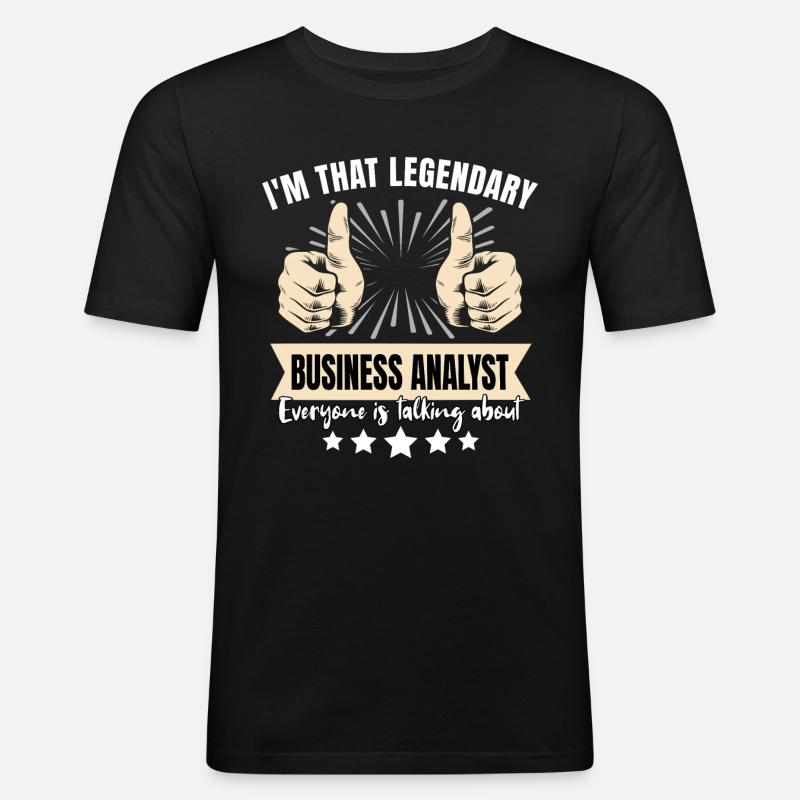 Legendärer Geschäftsanalyst - Männer Slim Fit T-Shirt - Schwarz