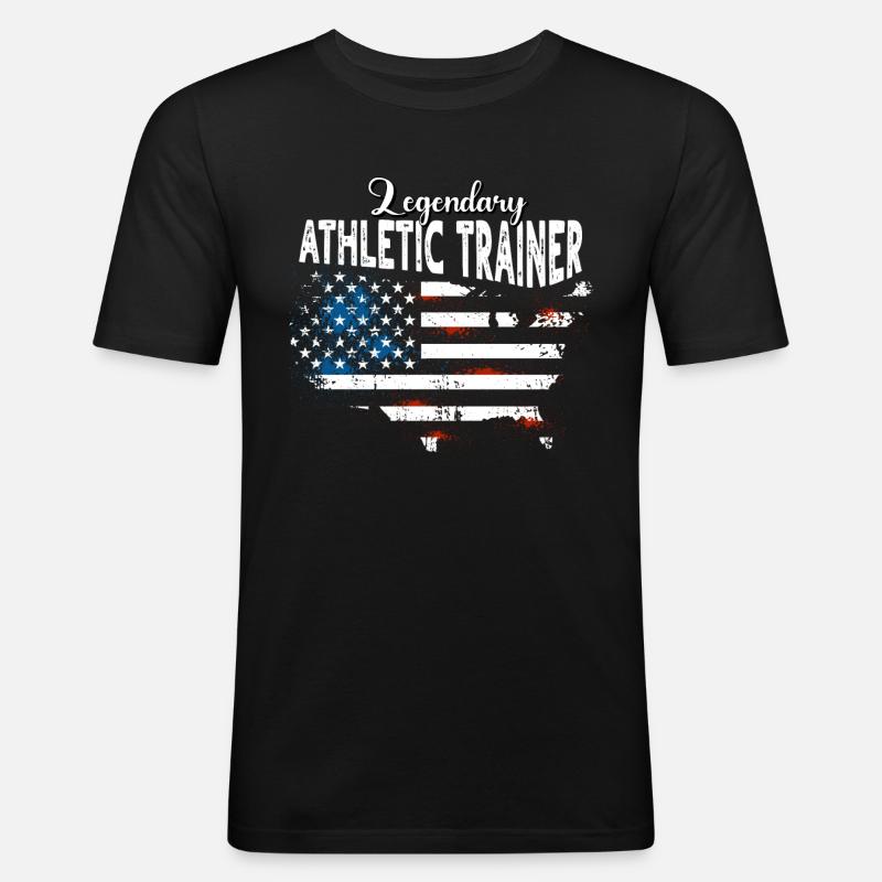 Athletiktrainer US - Männer Slim Fit T-Shirt - Schwarz