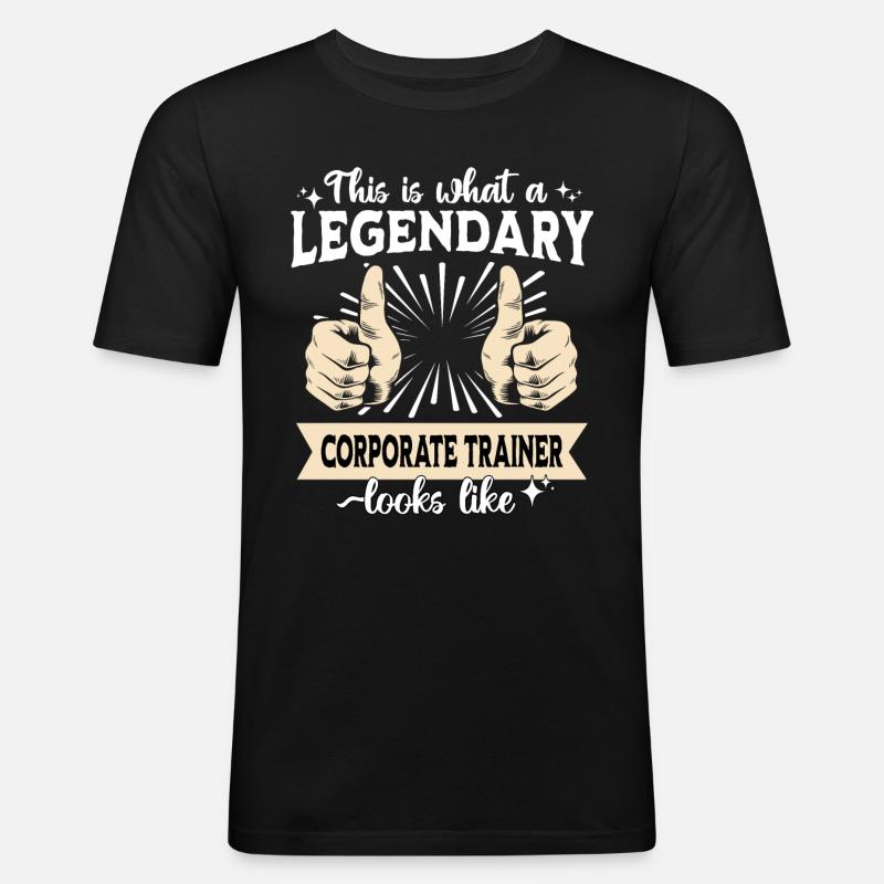 Legendärer Mitarbeitercoach - Männer Slim Fit T-Shirt - Schwarz
