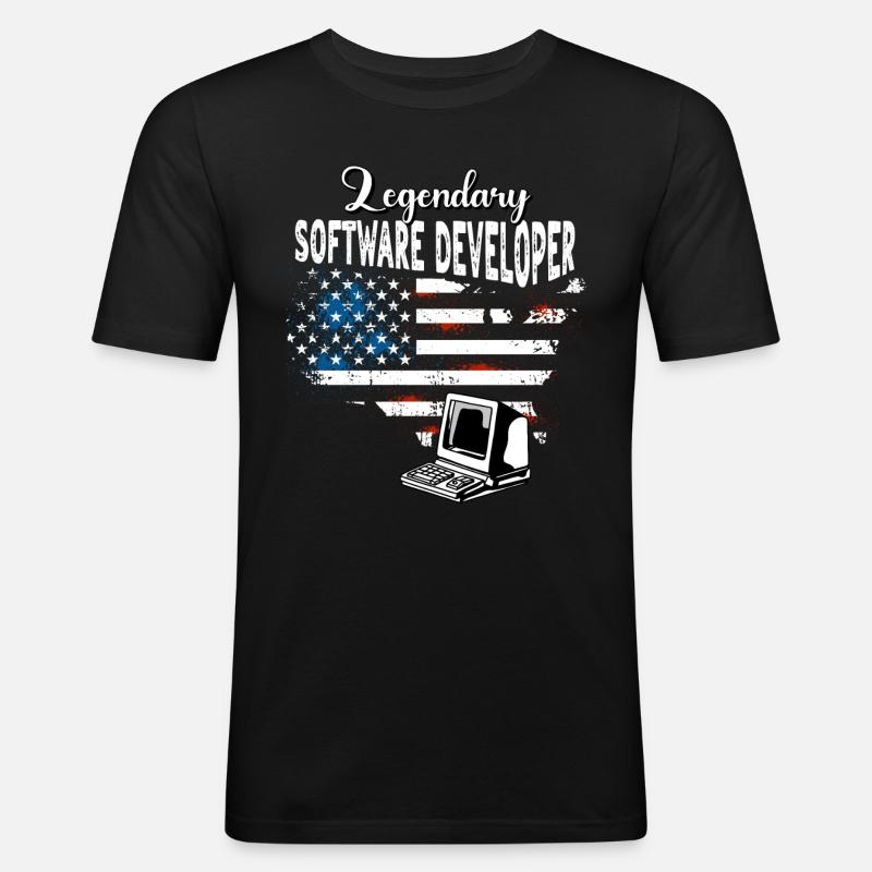 Software Developer US - Men's Slim Fit T-Shirt - black