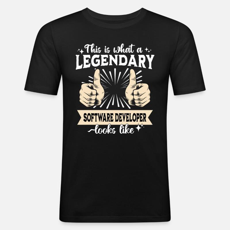 Legendary Software Developer - Men's Slim Fit T-Shirt - black