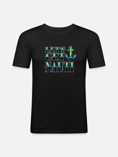 Yacht Rock - Männer Slim Fit T-Shirt - Schwarz