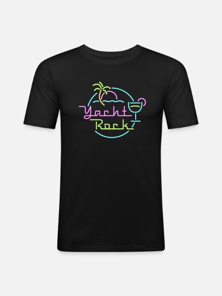 Yacht Rock - Männer Slim Fit T-Shirt - Schwarz