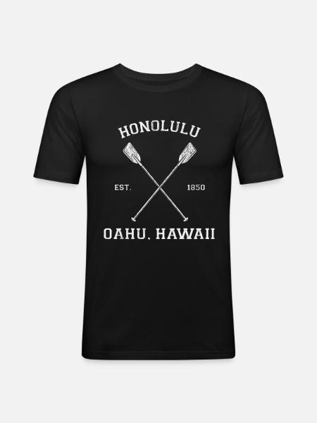 Honolulu Hawaii Urlaub - Männer Slim Fit T-Shirt - Schwarz