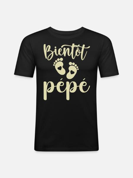 Bientôt pépé - T-shirt près du corps Homme - noir