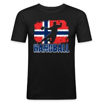 Handball Norvège - T-shirt près du corps Homme - noir - Devant - Nik (191cm)