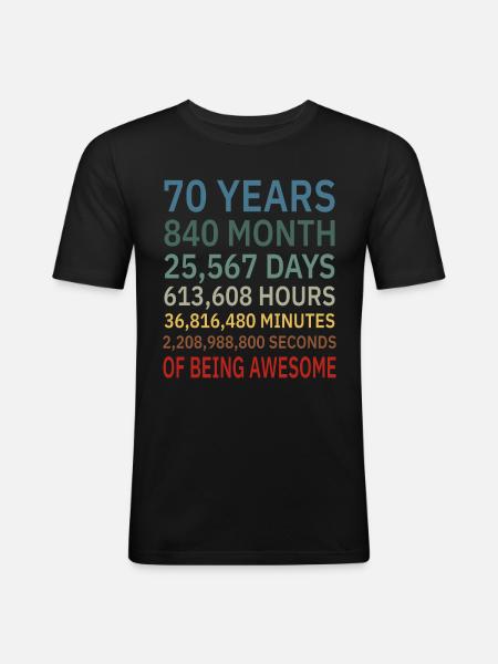 70 Years - Men's Slim Fit T-Shirt - black