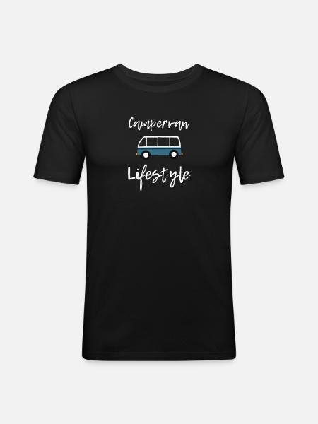 Camping-car - T-shirt près du corps Homme - noir