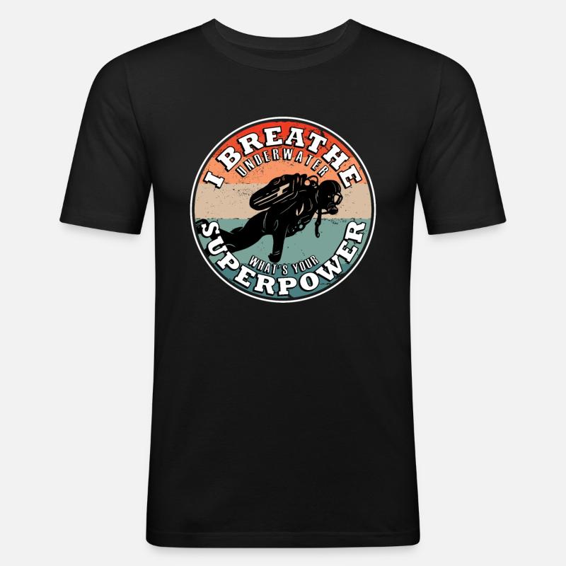 Plongée Évolution Sous-marin ScubaAppareur - T-shirt près du corps Homme - noir