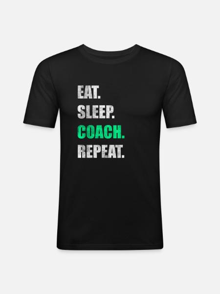 Eat Sleep Coach Repeat - Men's Slim Fit T-Shirt - black