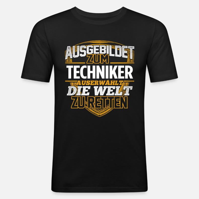 TECHNIKER - Der Auserwählte - Männer Slim Fit T-Shirt - Schwarz