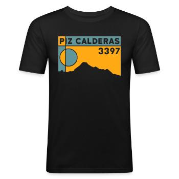 Piz Calderas : Randonnée, Trekking, Ski de randonnée, Souvenir - T-shirt près du corps Homme - noir - Devant - Nik (191cm)