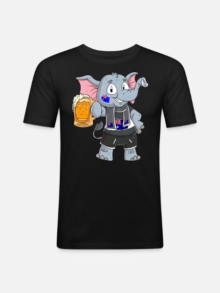 Australian Fan Elephant - Men's Slim Fit T-Shirt - black