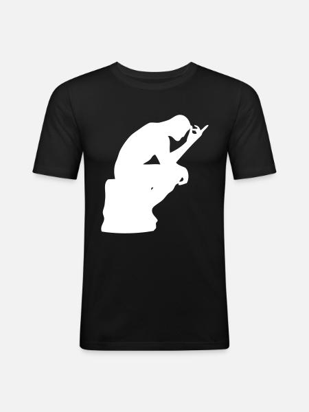 rodin thinker - Men's Slim Fit T-Shirt - black