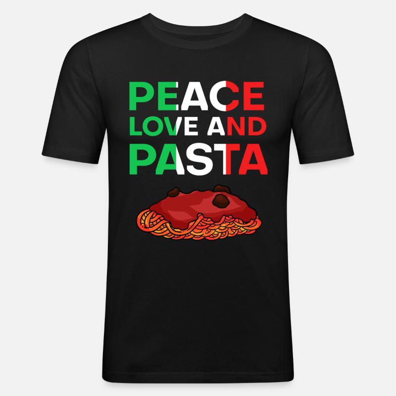 Pasta Pasta - Männer Slim Fit T-Shirt - Schwarz