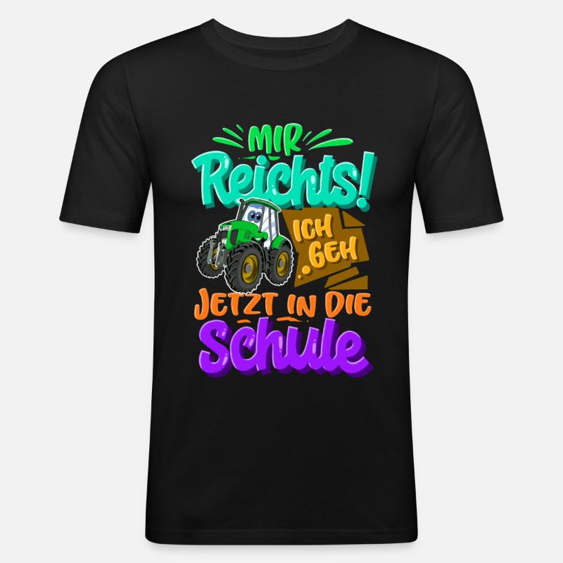 Traktor Kinder Einschulung - Männer Slim Fit T-Shirt - Schwarz
