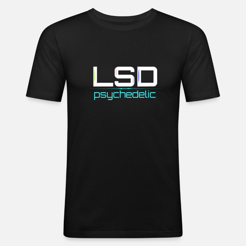 lsd psychedelic - Männer Slim Fit T-Shirt - Schwarz