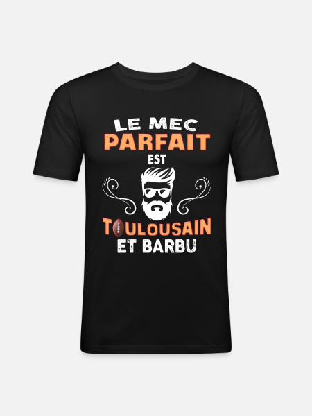 Mac Toulousain Et Parfait - T-shirt près du corps Homme - noir