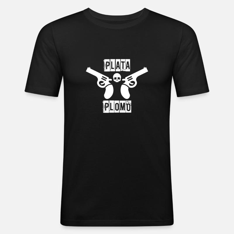 Escobar - Männer Slim Fit T-Shirt - Schwarz