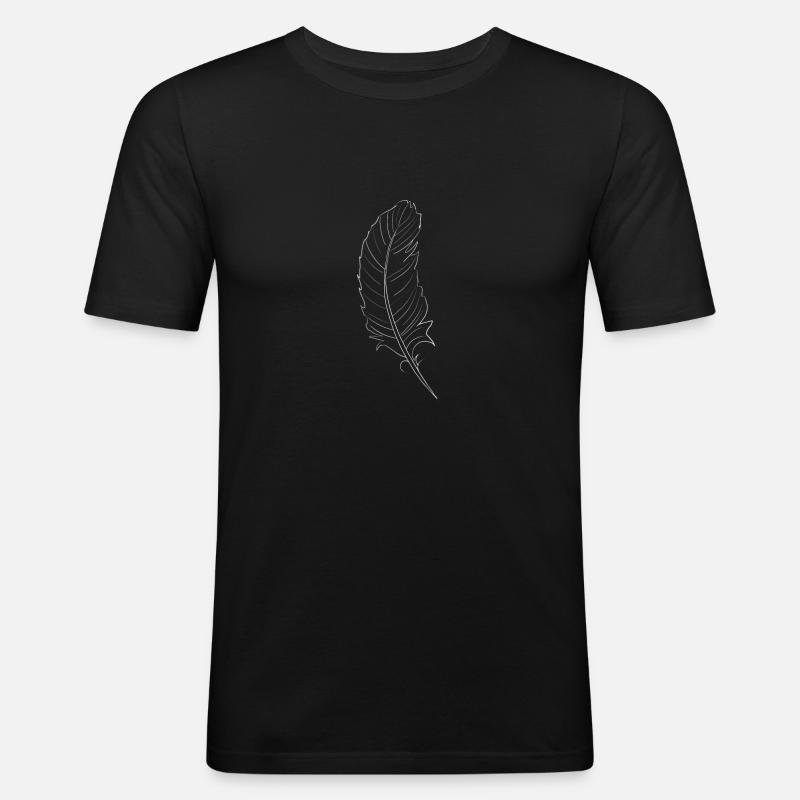 Feder - Männer Slim Fit T-Shirt - Schwarz