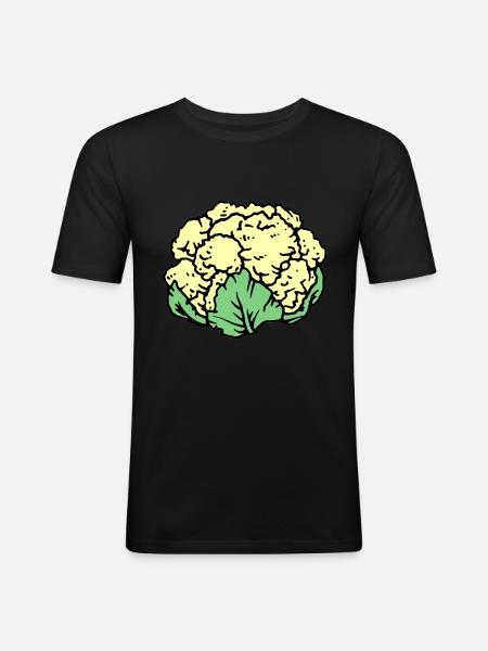 cauliflower - Men's Slim Fit T-Shirt - black