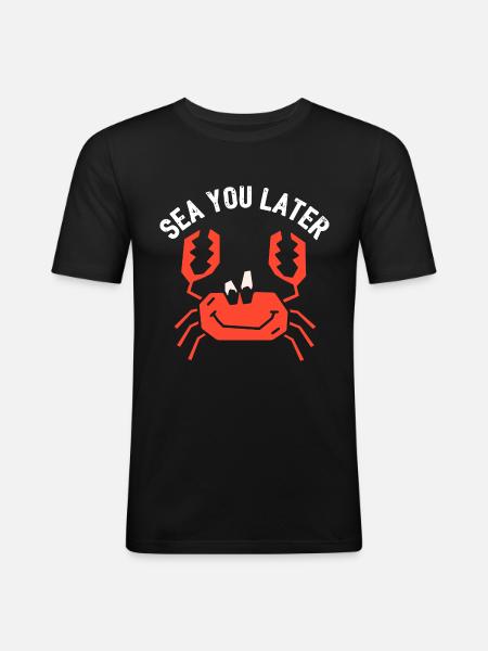 Crab Sea You Later - Men's Slim Fit T-Shirt - black