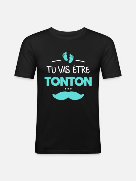 Tu vas être tonton - T-shirt près du corps Homme - noir