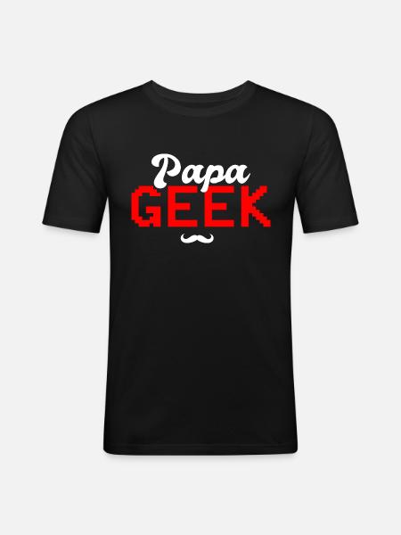 Geeky Dad Gift Dad - Men's Slim Fit T-Shirt - black