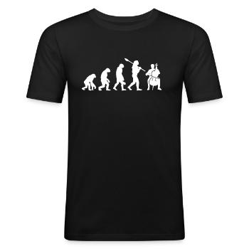 Entwicklung des Cellospielers - Männer Slim Fit T-Shirt - Schwarz - Vorne - Nik (191cm)