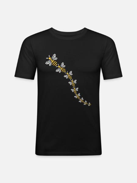 Many bees - Save the bees - Men's Slim Fit T-Shirt - black