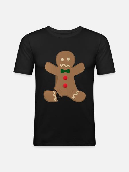 Oh snap - gingerbread man - Men's Slim Fit T-Shirt - black