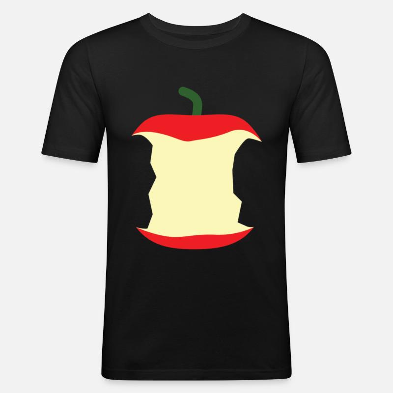 Bitten apple Bitten fruit - Men's Slim Fit T-Shirt - black