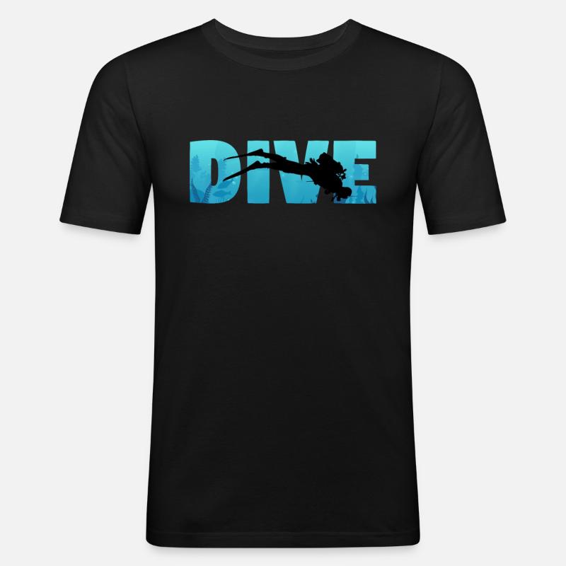 Diver Dive Diver - T-shirt près du corps Homme - noir