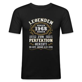 1968 Die Geburt einer Legende Geburtstag Geschenk - Männer Slim Fit T-Shirt - Schwarz - Vorne - Nik (191cm)