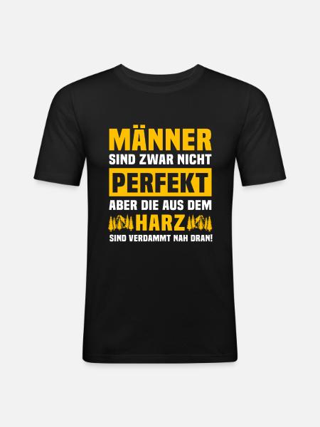 Harz Männer Harzer Mann - Männer Slim Fit T-Shirt - Schwarz